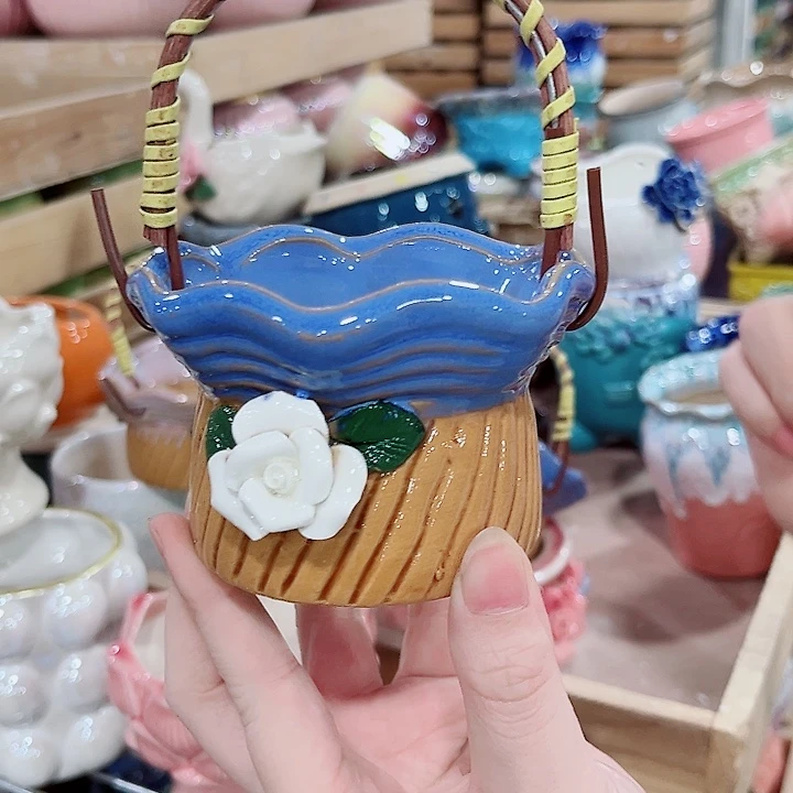 有孔.凑单10元陶瓷花盆发货！