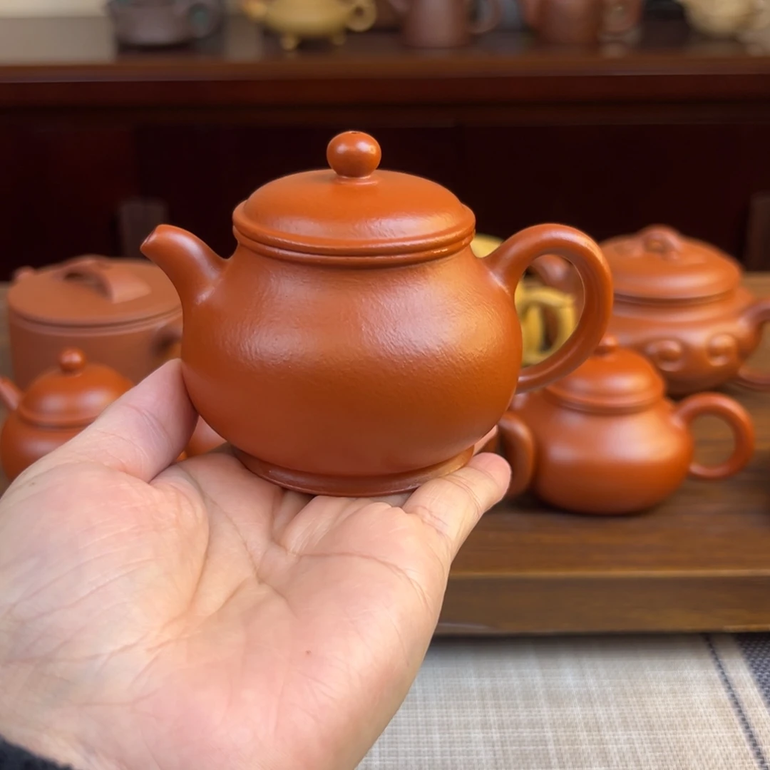 茶壶紫砂朱泥潘壶全手150cc