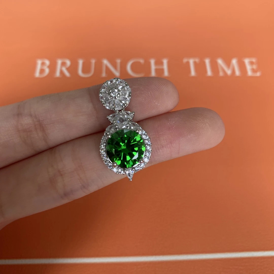 阿鲁沙-哥伦比亚艳绿高奢吊坠配链XL117