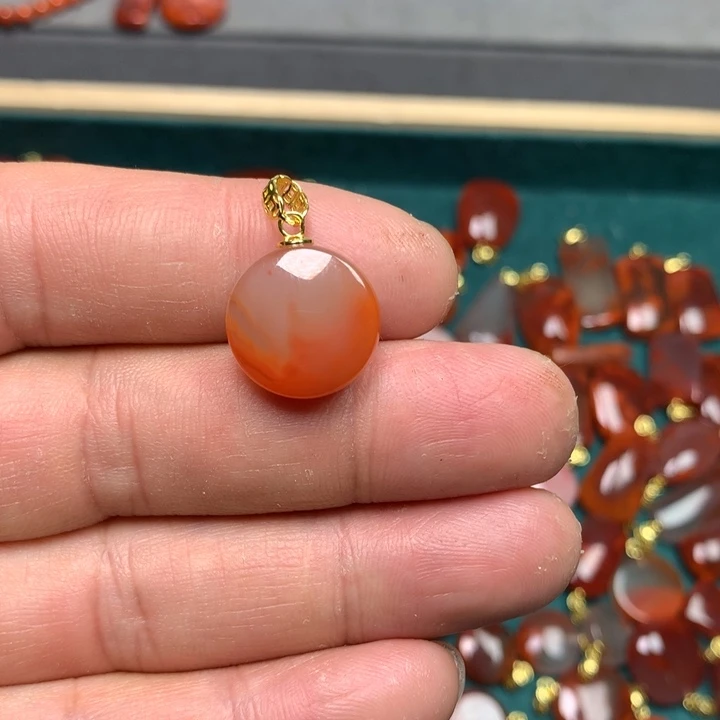 南红玛瑙吊坠(不含链)银S925镶嵌
