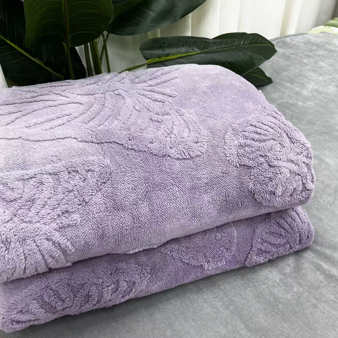 羽蓝家纺2.0*2.3【紫蝴蝶被子】印花奶绒加绒加厚可机洗被子