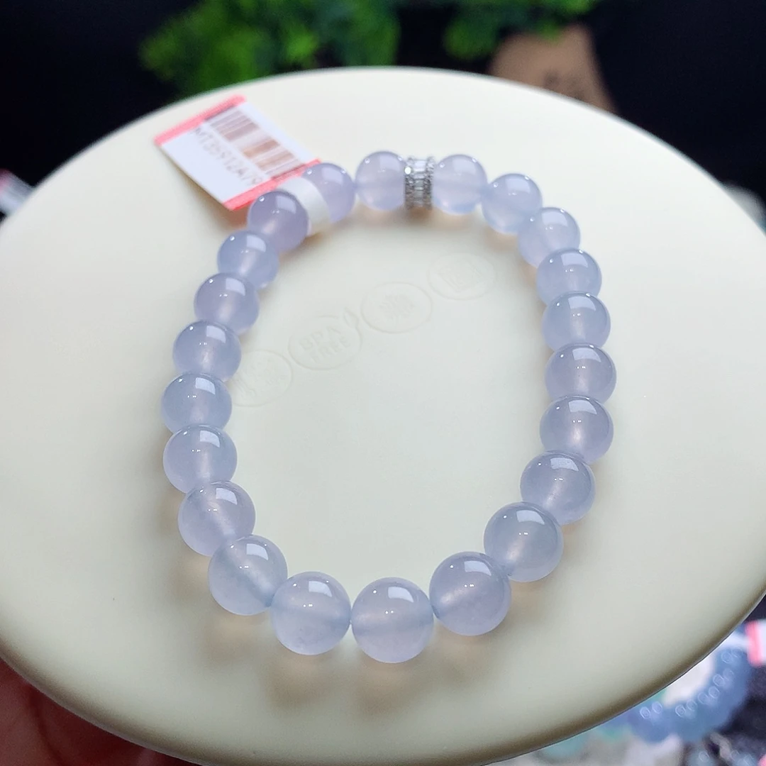 未镶嵌手串翡翠卡8mm高冰紫 本色出演！不失色