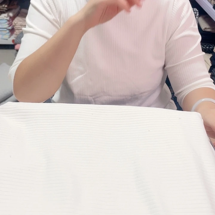 白色条纹桑蚕丝竹纤维两米853
