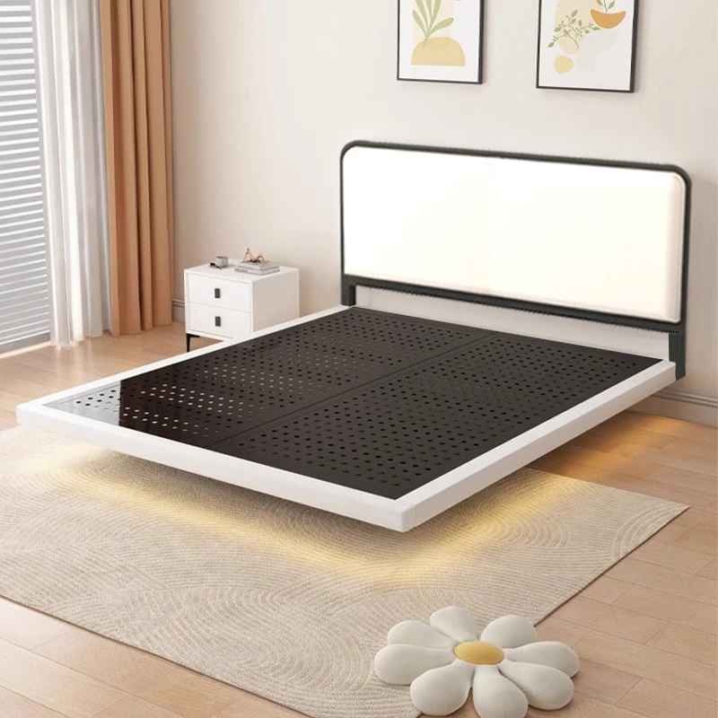 全铺板碳素钢悬浮床榻榻米卧室床床架子床垫家用公寓单人床简约