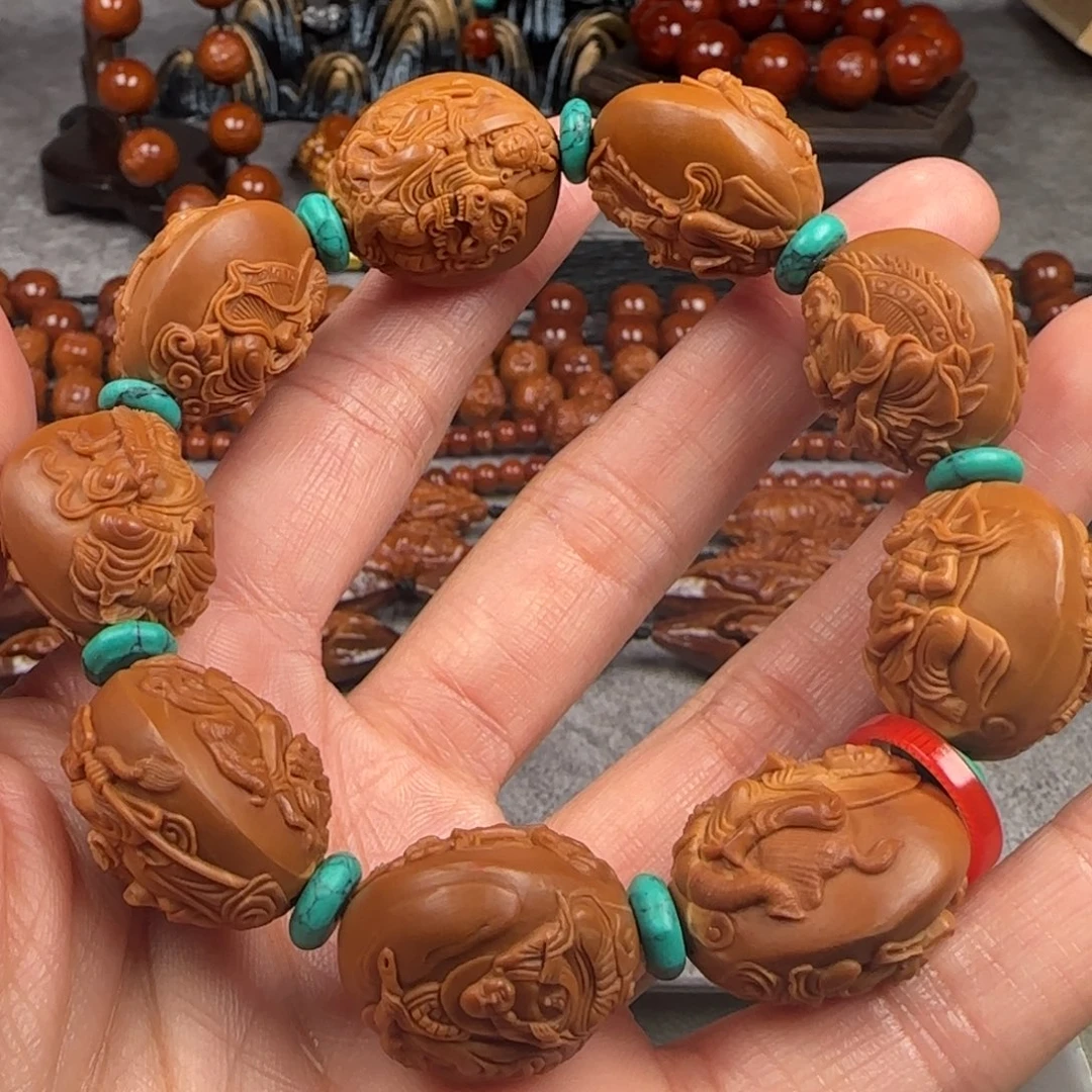 橄榄核手串/手链2.1尺寸铁盒十八罗汉拜万佛手串