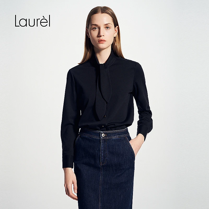 【丽公主专享】Laurel春夏新款蝴蝶结领衬衫女LWD356C060DX