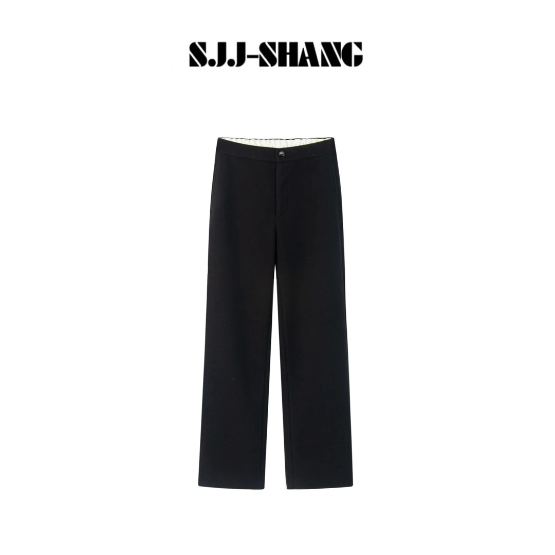 SJJ-SHANG【老寒裤】重磅高克重美丽奴羊毛保暖直筒裤q135578p