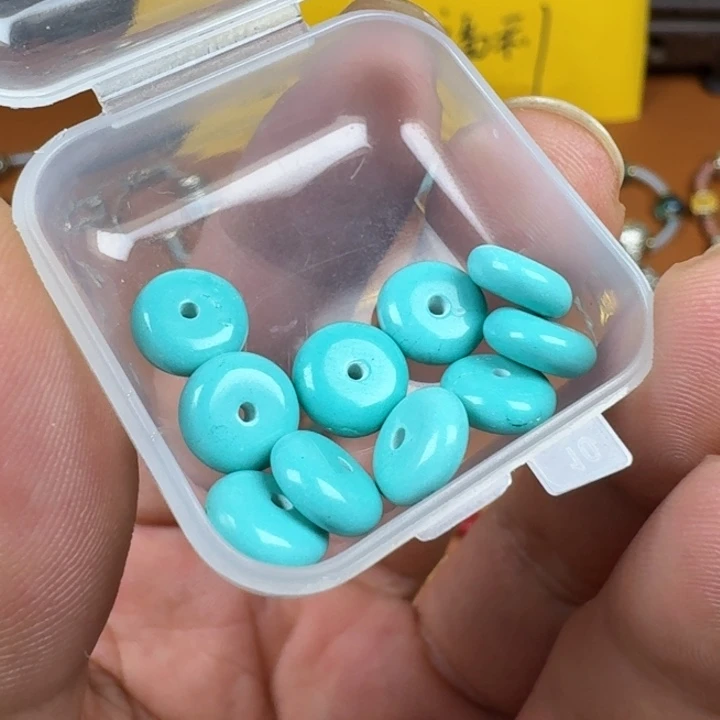 合成碳硅石铜合金文玩配饰绿小松隔片高瓷