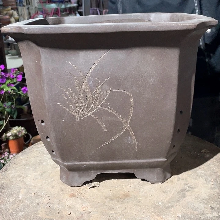 紫砂31紫泥切角四方