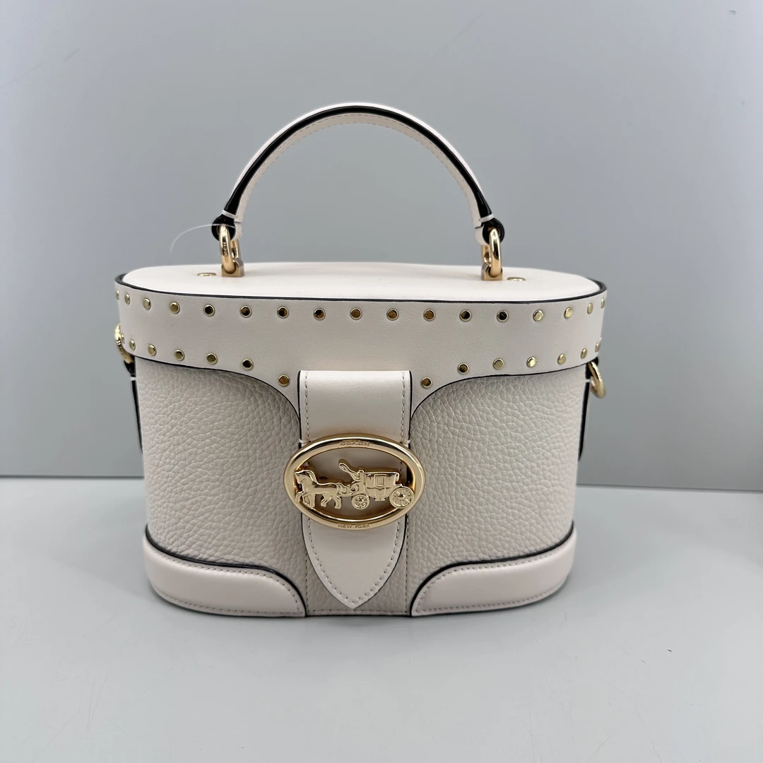 95新 COACH/蔻驰 georgie乔治白色盒子包20*14*10cmM013101