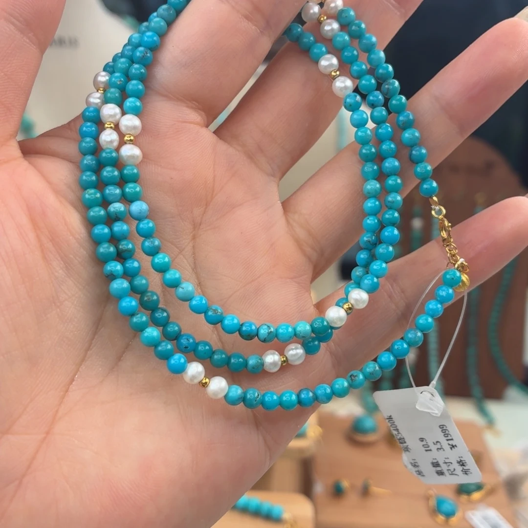 绿松石18K金镶嵌颈饰