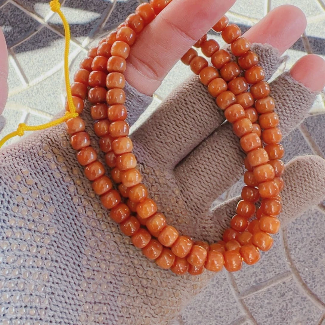 星月菩提手串龙脊菩提7*6老形108玉化料