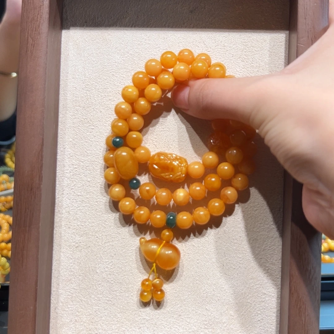 手链琥珀未镶嵌8.7mm蜜蜡手串