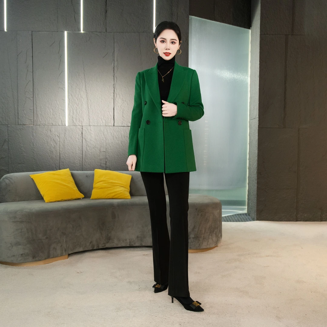【丽爷】154绿蓝双色单西装外套