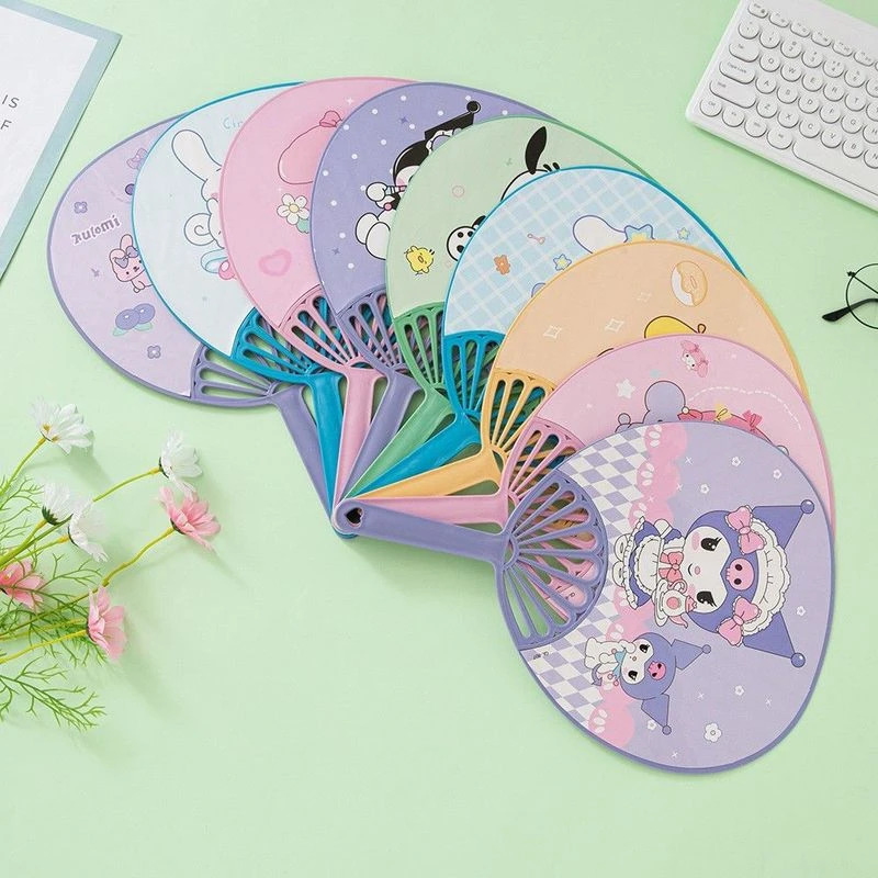 塑料创意扇子三丽鸥卡通蒲扇圆形小扇子学生纳凉驱蚊家用扇子夏季