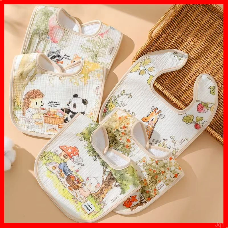 防水口水巾婴儿高颜值纯棉围嘴加大加宽新生男女宝宝吐奶围兜春秋