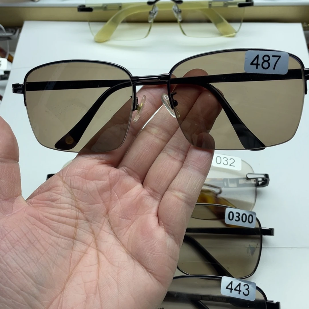 茶水晶半框眼镜 487