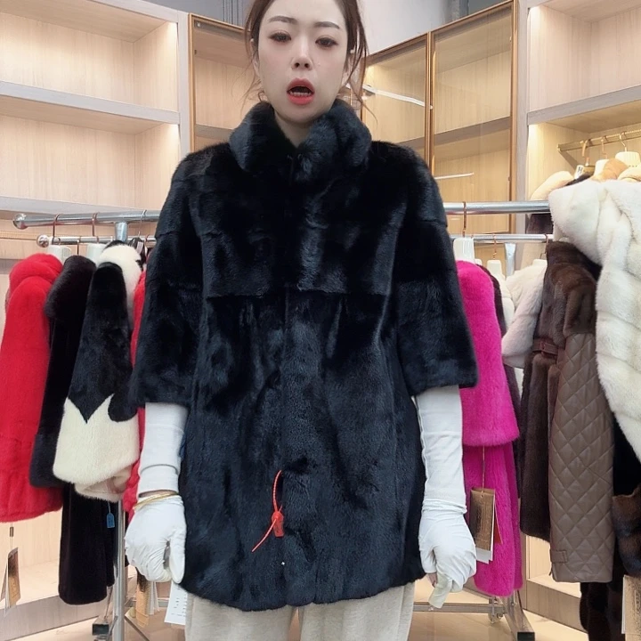 黑色立领貂皮yh0270