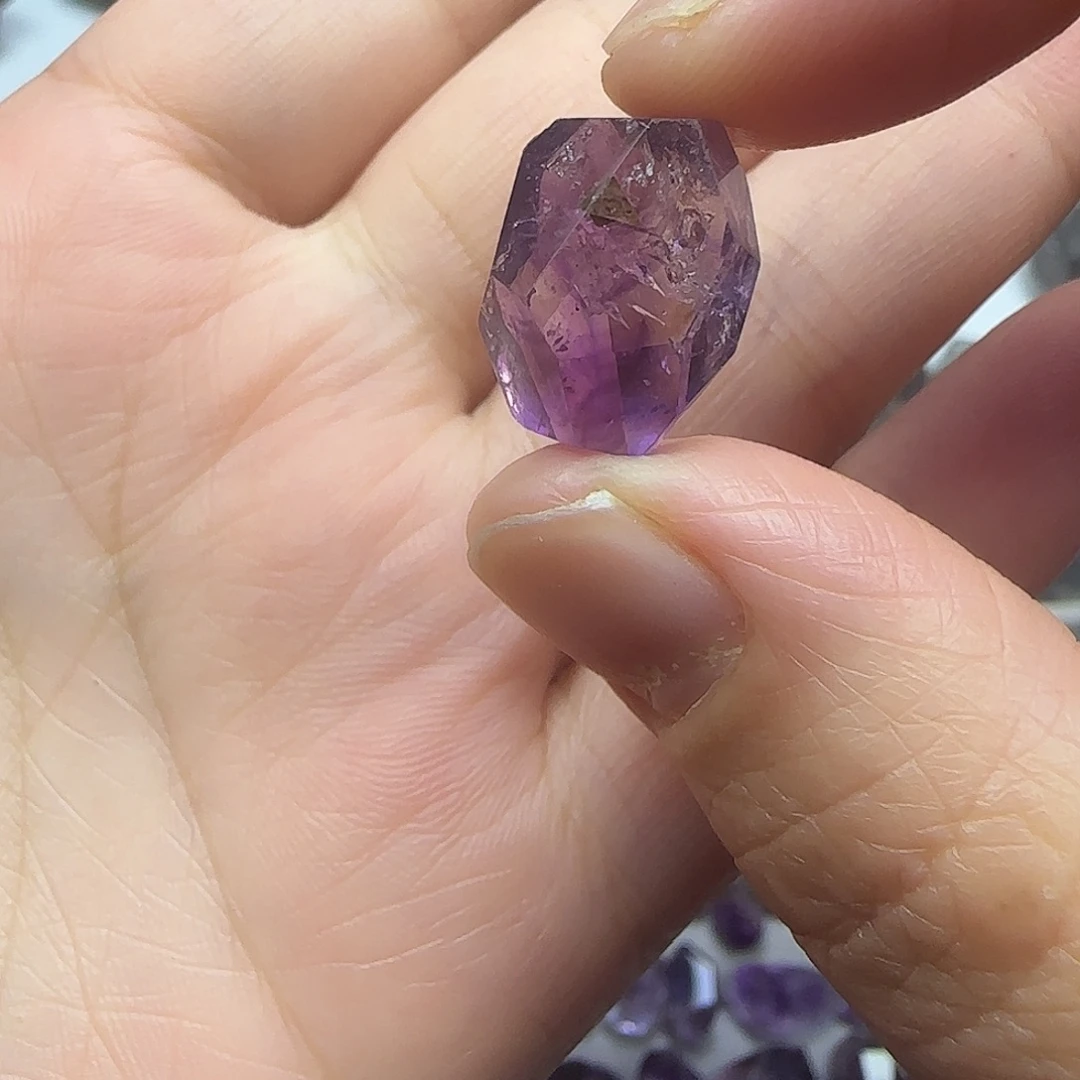 紫晶未镶嵌珠宝半成品水胆