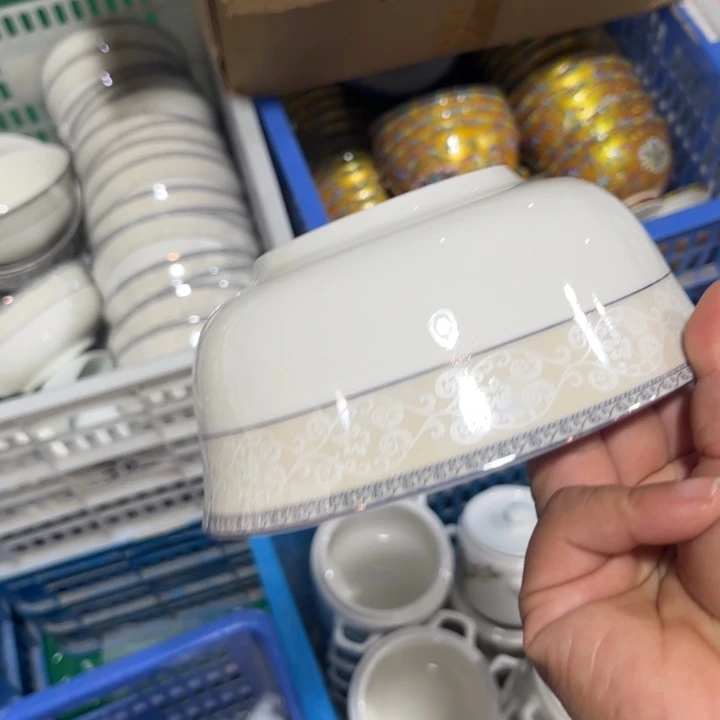 瓷片小资六寸面碗四个