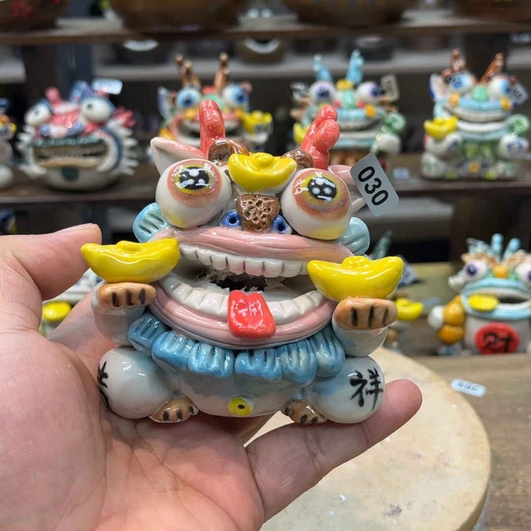 摆件纯手工抽象陶瓷摆件030