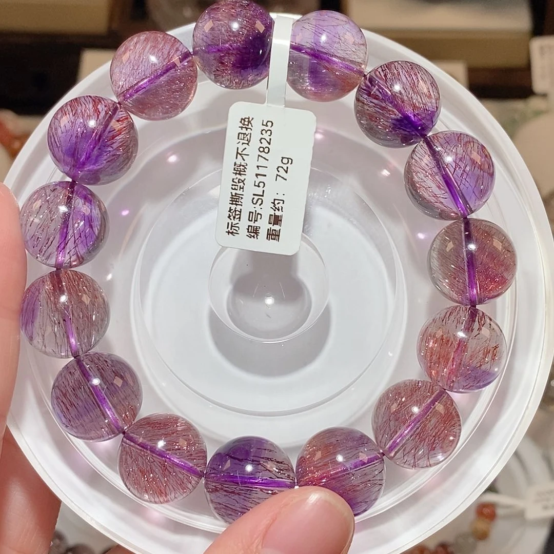 水晶手链未镶嵌F粉紫超七15