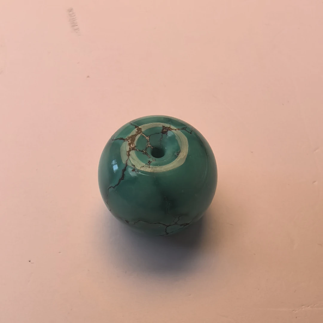 鱼悦珠宝天然原矿绿松石精工苹果圆