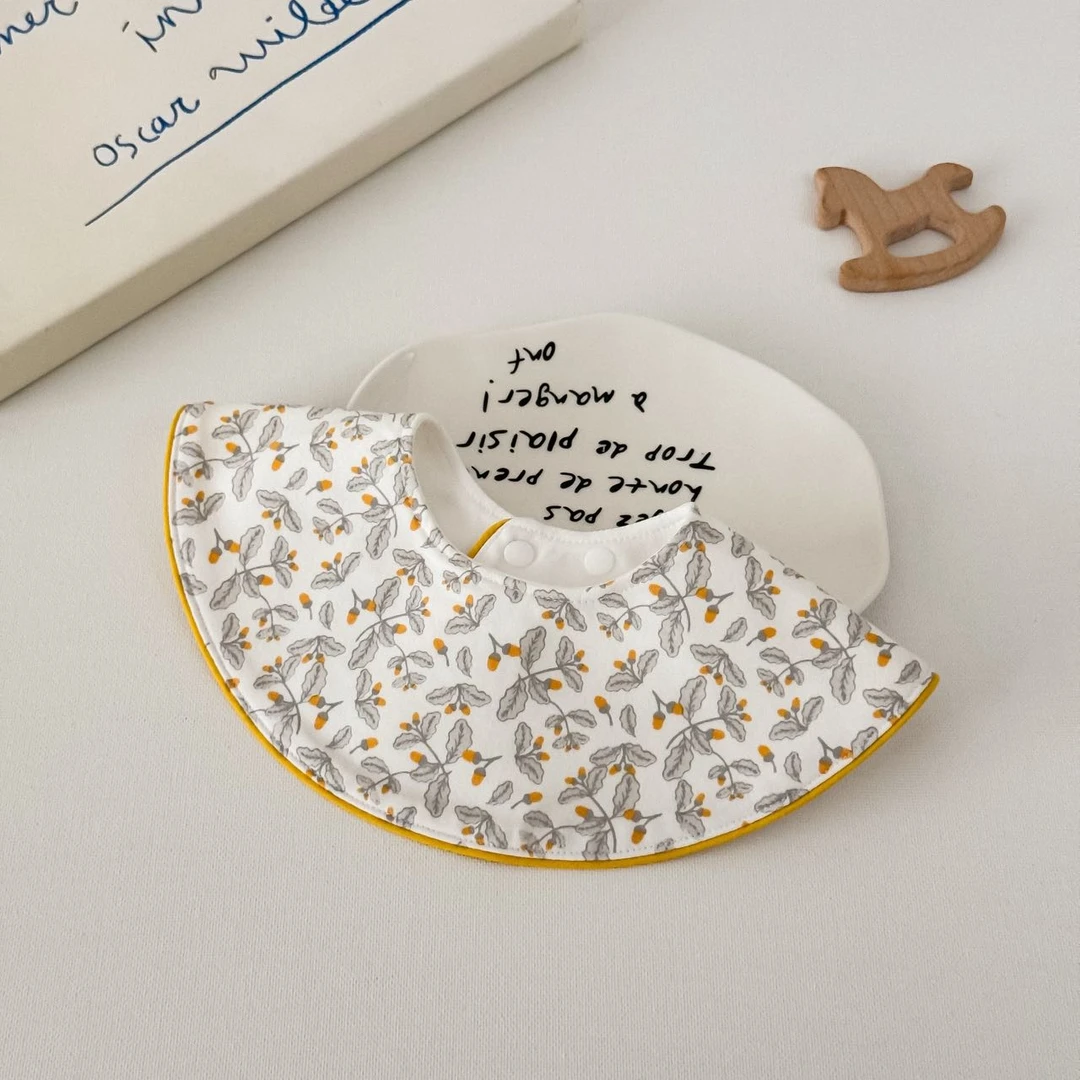 萌萌家新款韩系滚边口水巾婴儿防吐奶口水巾兜防水围兜小月龄围嘴