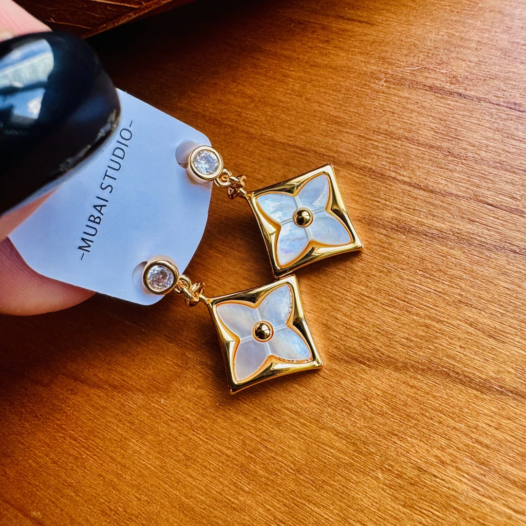 HEFY/HEFY 铜合金贝壳耳饰 法式经典时尚小众e578