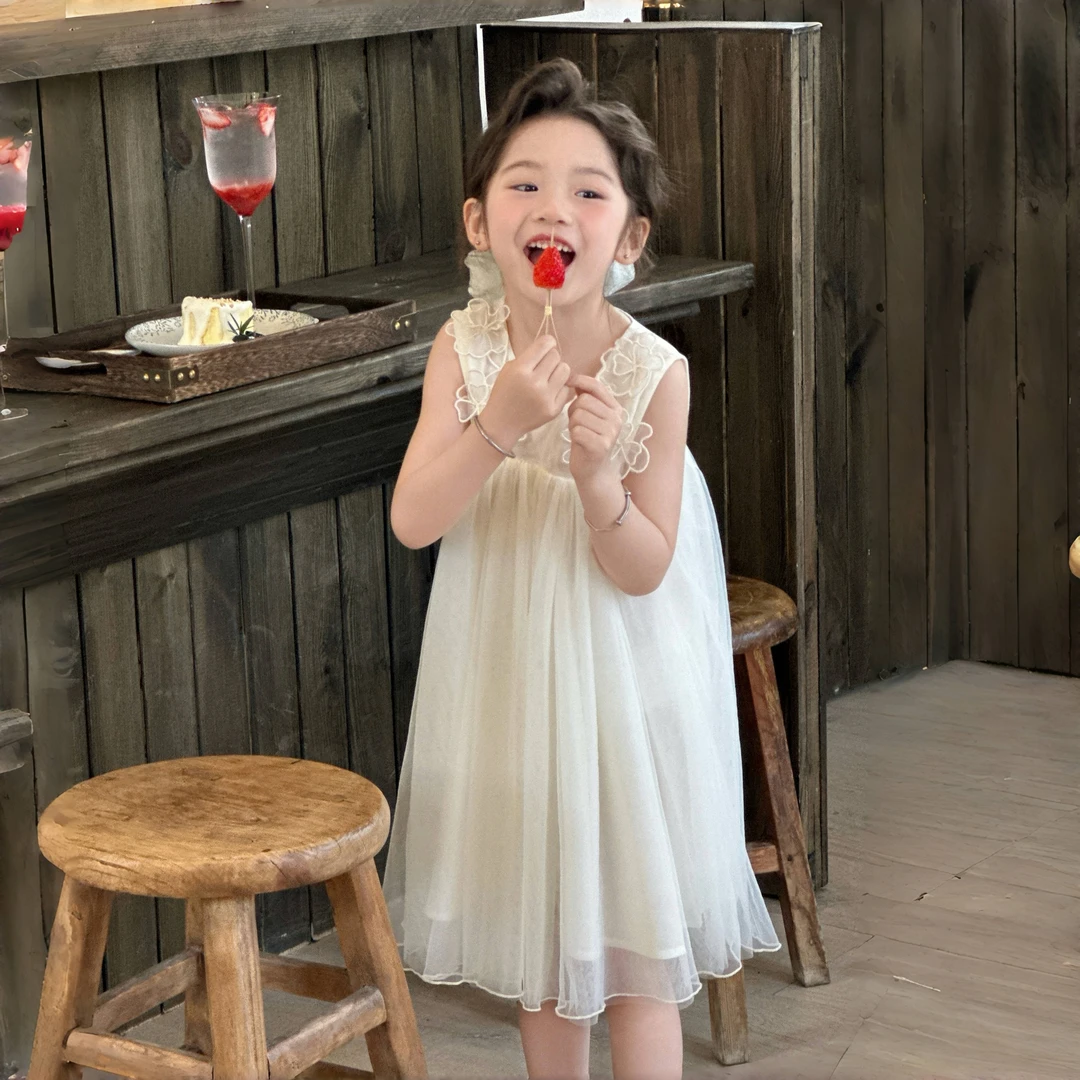 「春田花花」女童2025夏季新款网纱连衣裙儿童节日蛋糕裙女宝公主裙