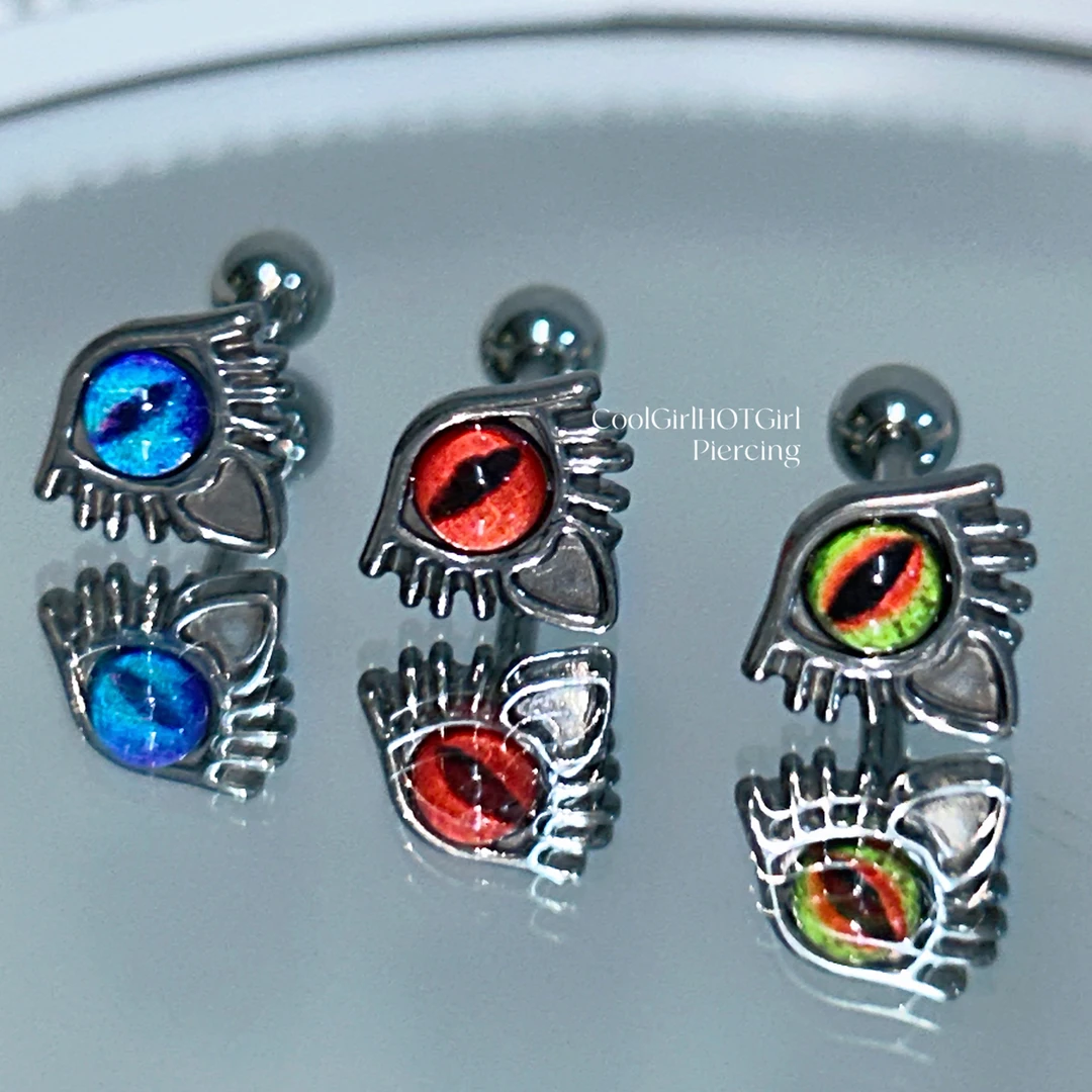 铜合金耳饰 CGHG 个性哥特怪诞眼球舌钉钛钢外螺纹暗黑亚文化小众