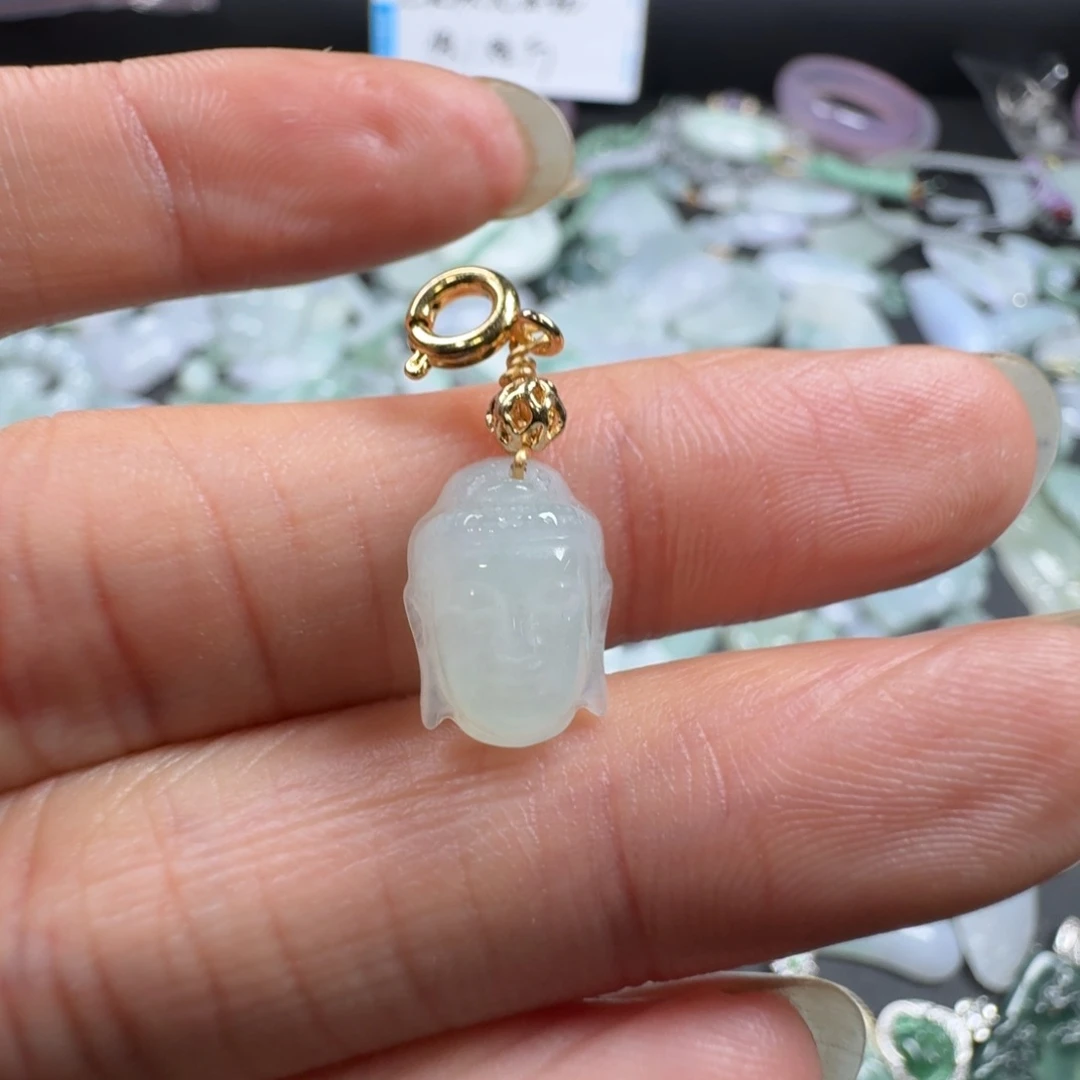 用***8翡翠合金吊坠(不含链)佛首吊坠