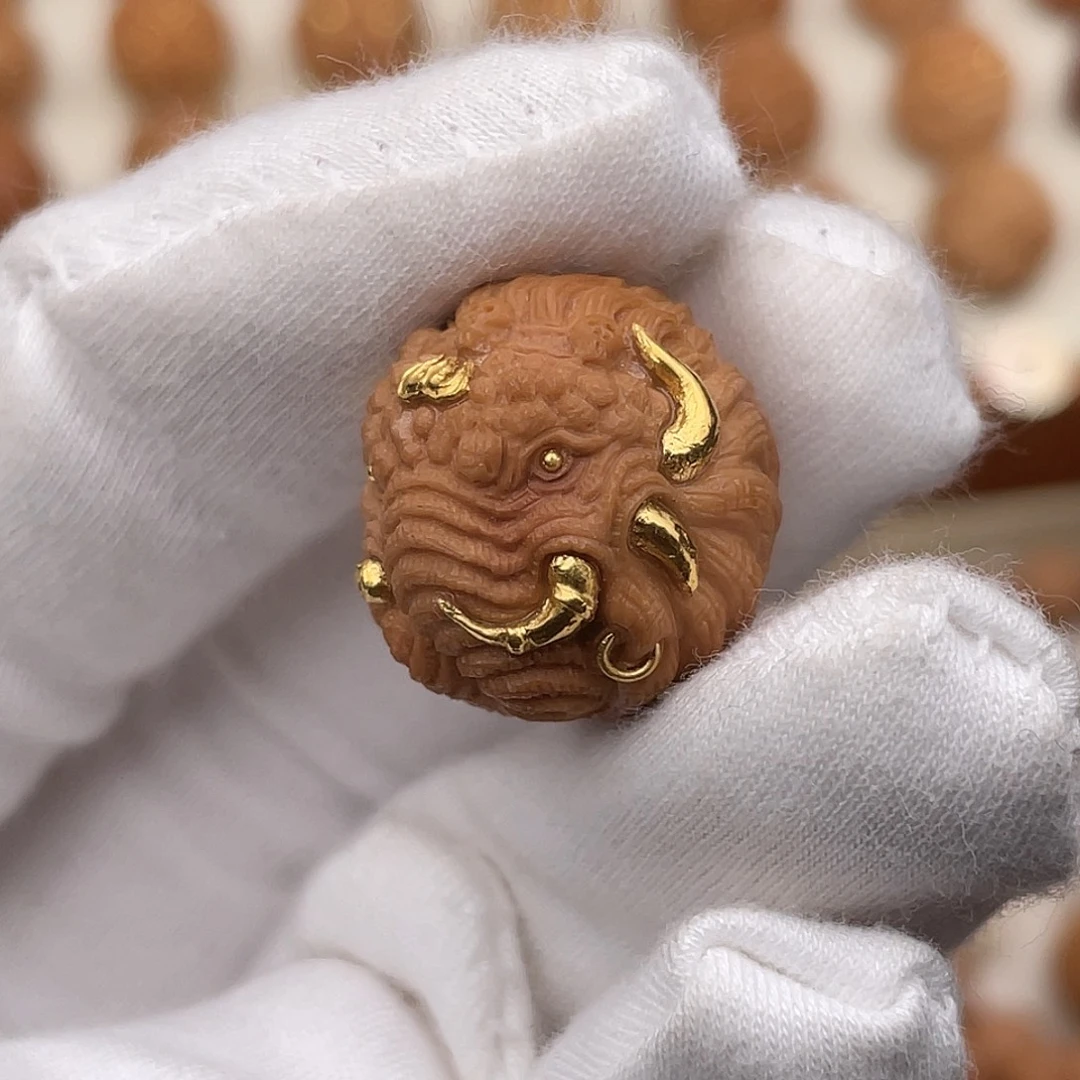 吊坠猴头核桃纯手工六牙象神