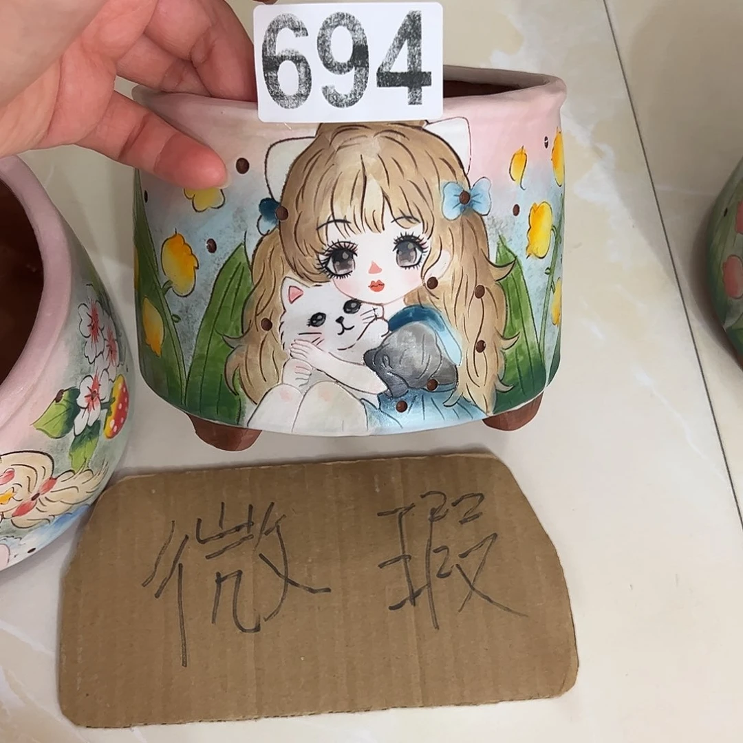 景德镇陶瓷花盆口12.5高11