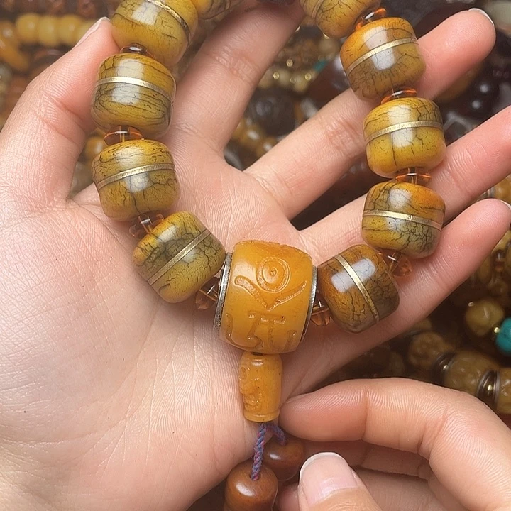 牛骨手串/手链鸟***特牦牛骨汉堡珠卡18