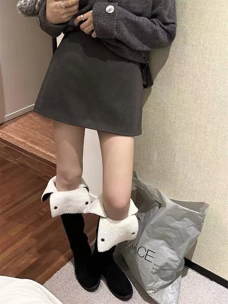 【尼料半身裙】尼料半身裙显瘦显高气质网红时尚小香风新款