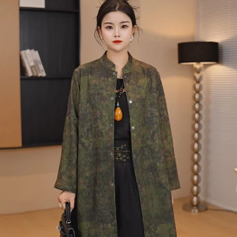 双面双穿2025新款中式国风复古外套女士气质风衣双面穿