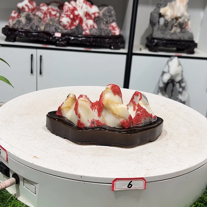 凌***》石材灵璧白灵石摆件