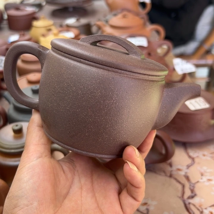 茶壶紫砂紫泥半手360