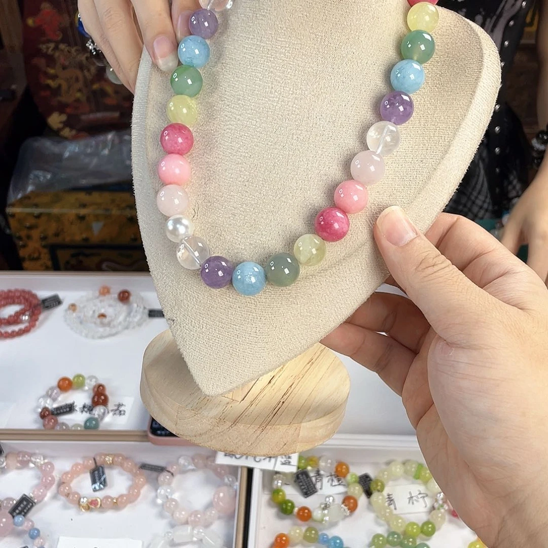 水晶手链银S925镀金镶嵌