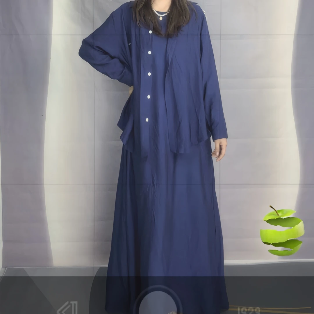 大码无袖裙子➕长袖风衣外套套装（两件套）