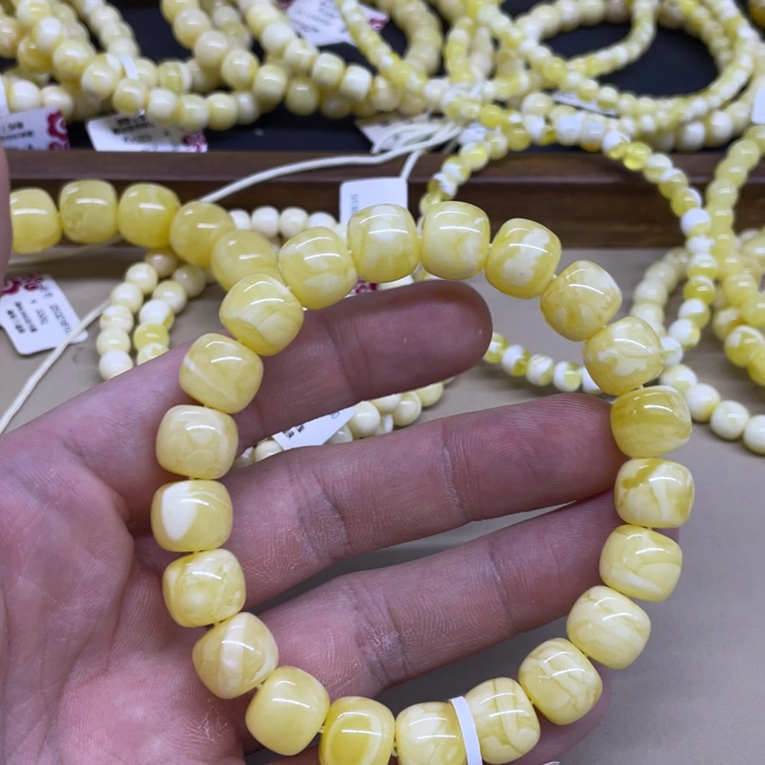 琥珀未镶嵌颈饰精工老型手串