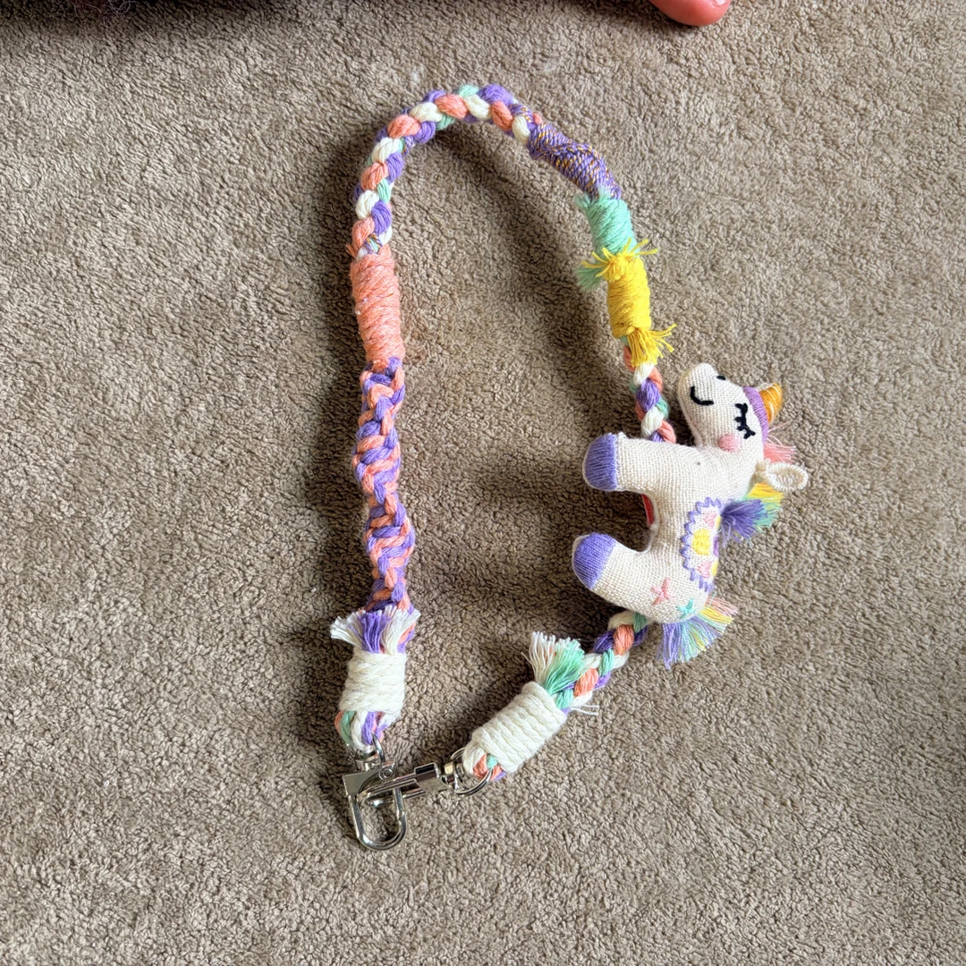 【彩虹小马】森系可爱钥匙扣挂件手工编织创意礼物手机挂绳手机链