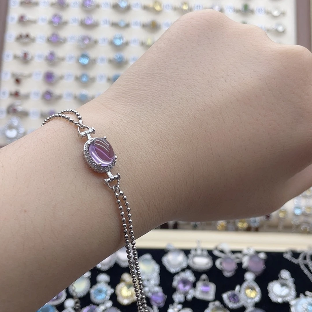 银S925镶嵌紫晶手链