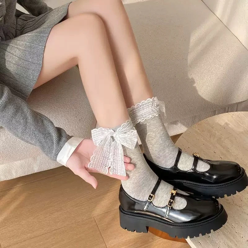 品牌    饰品袜  堆堆袜 可爱JK蝴蝶结袜子