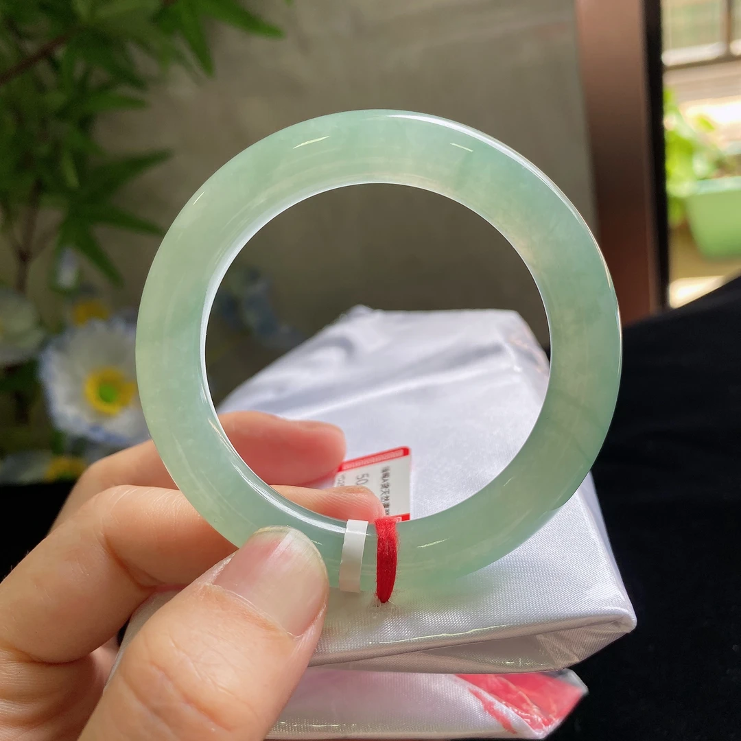 缅甸天然A货翡翠上等玉手镯子翡翠直播间上新品冰种高货圆条
