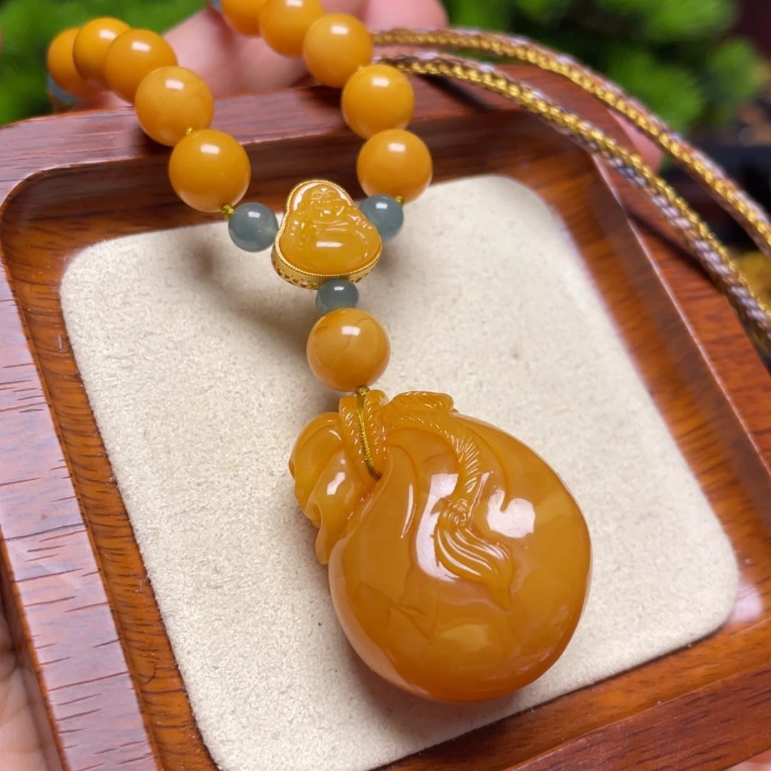 蜜蜡颈饰未镶嵌项链