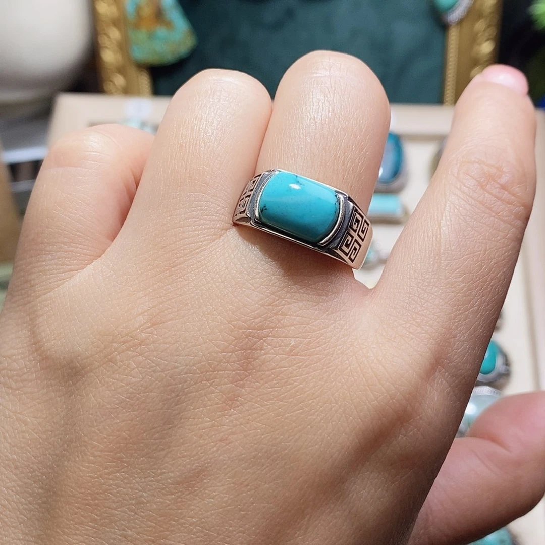 绿松石银S925镶嵌挂件