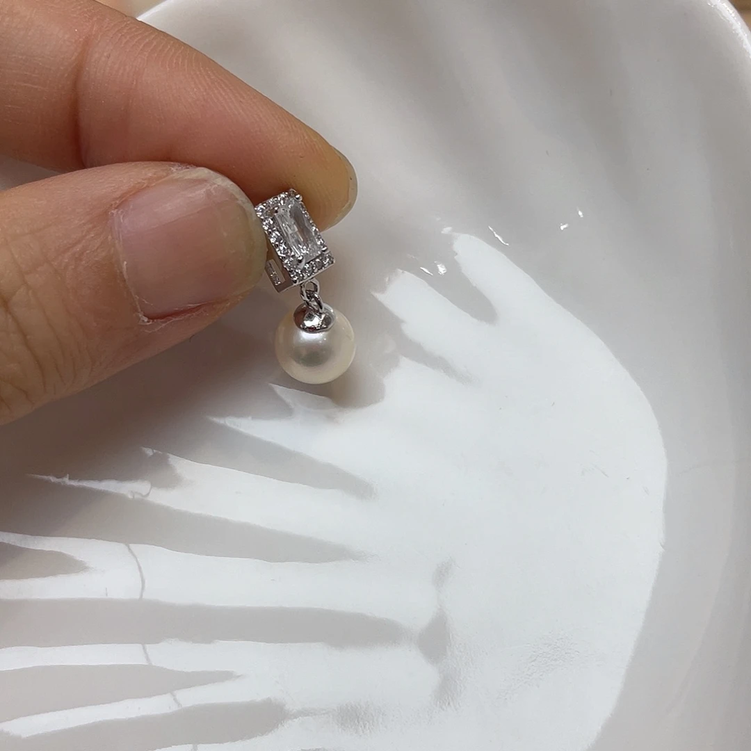 吊坠(不含链)银S925镶嵌海水珍珠