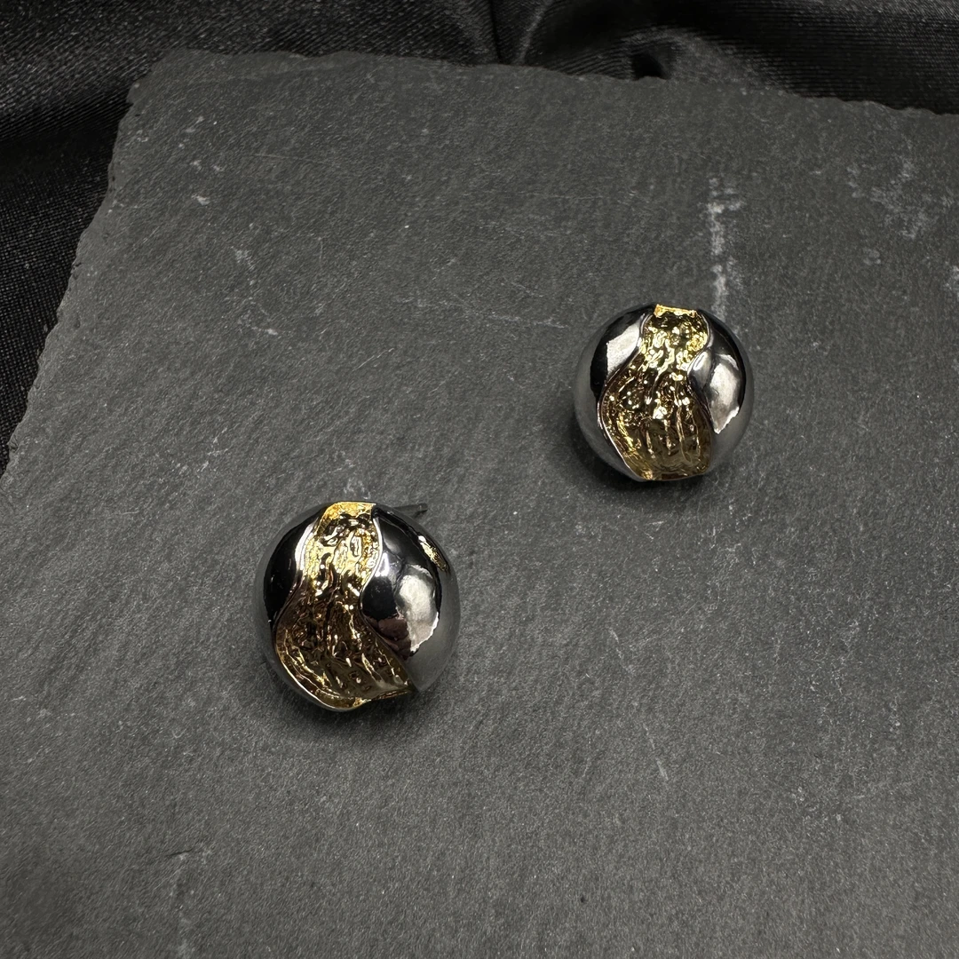 钛钢耳饰 0716 Acc-581 冬至上新 时尚百搭复古小众撞色耳饰